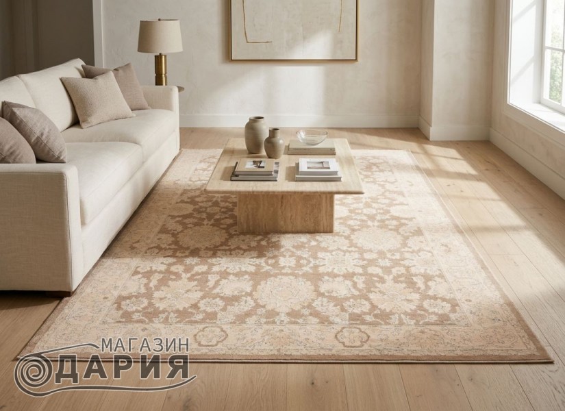 Тъкан килим KAVITA 702 l.brown/cream